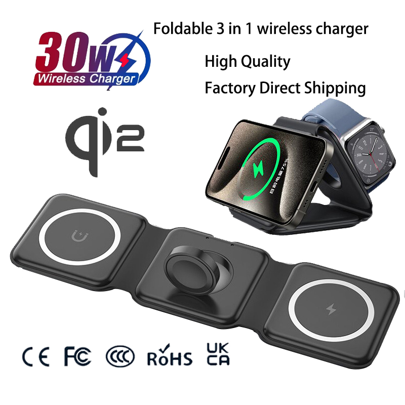 Smartwatch Watches Xiaomi - Evrensel Qi2 Manyetik Katlanabilir Şarj İstasyonu
