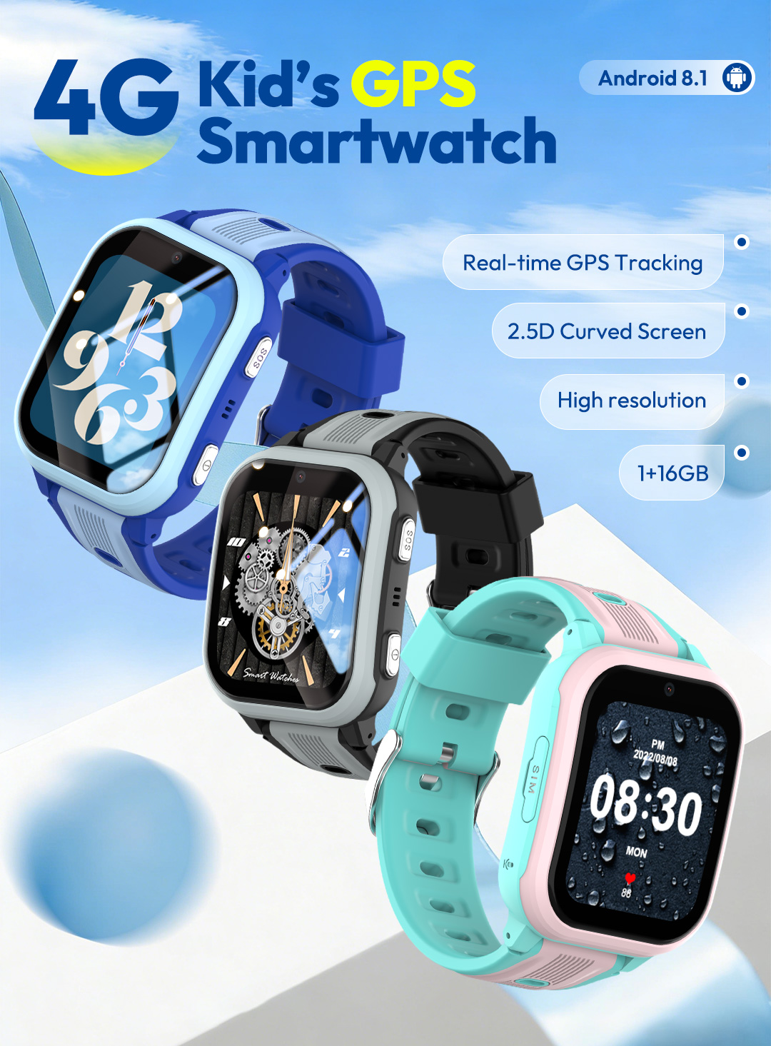 Smartwatch Watches Gift For Boys With Gps - KT41 Akıllı Saat - 4G Telefonlu