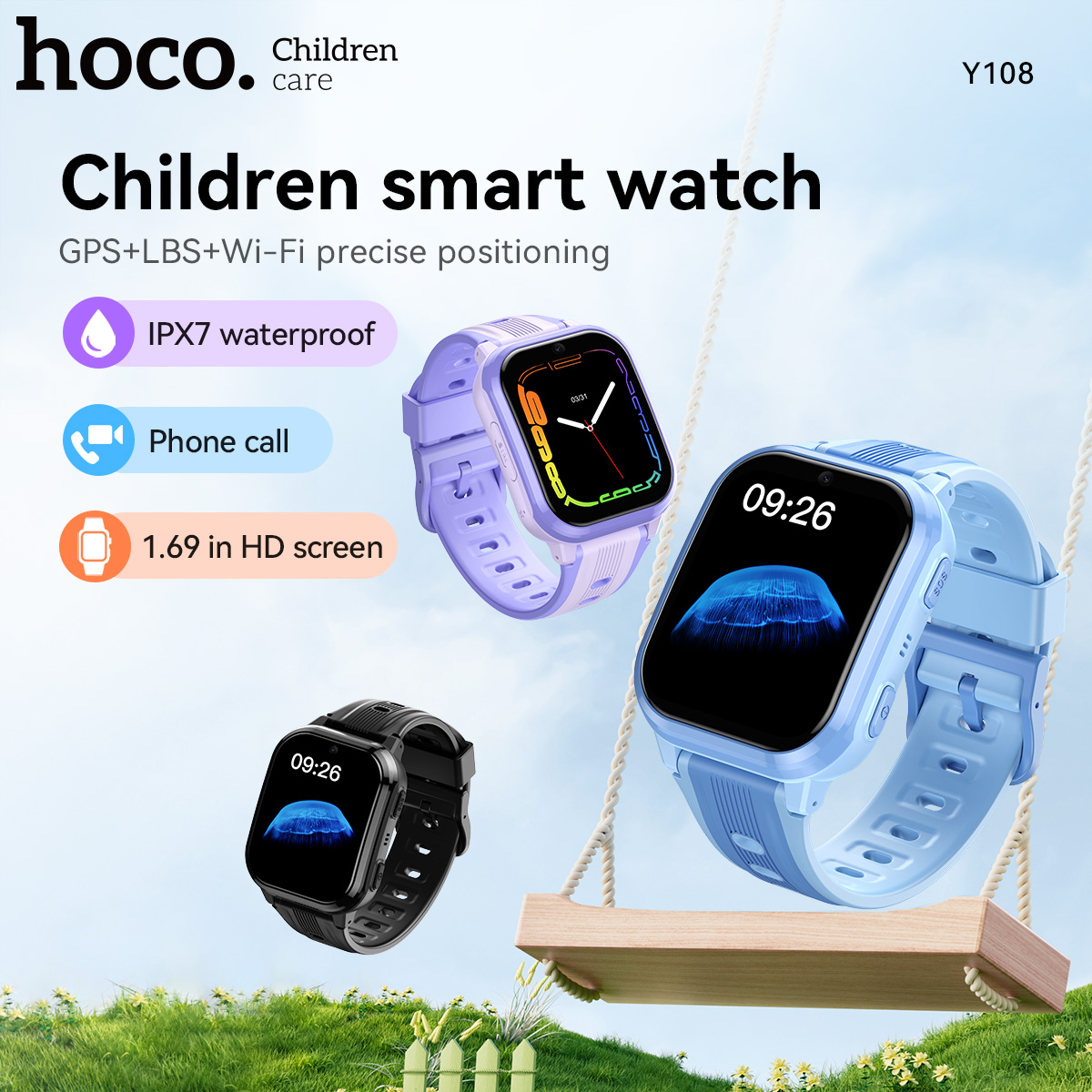 Smartwatch Watches For Kid Girl - HOCO Y108 1.69 inç HD LCD