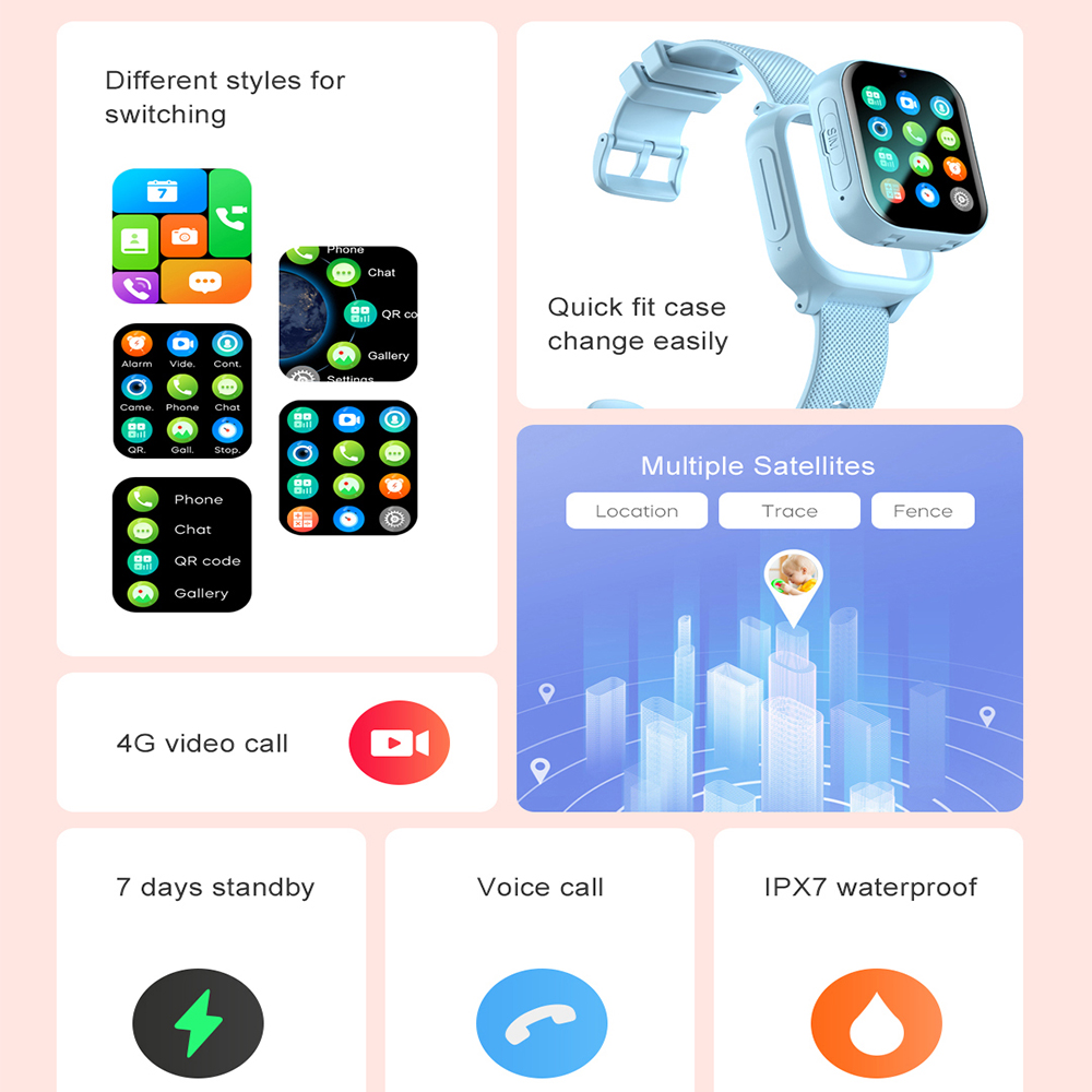 Akıllı saat Çocuklar 4G GPS WI - Smartwatch Watches Gift For Boys With Gps incelemesi ve fiyatı