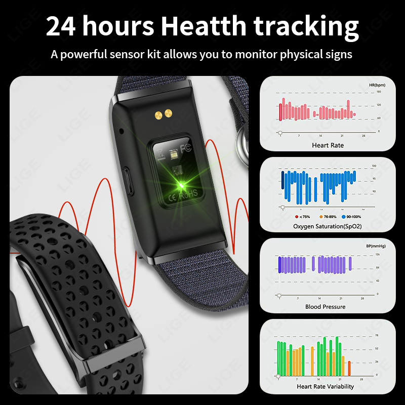 LIGE akıllı saat kalp hızı kan - Smartwatch Sports Watches For Women incelemesi ve fiyatı
