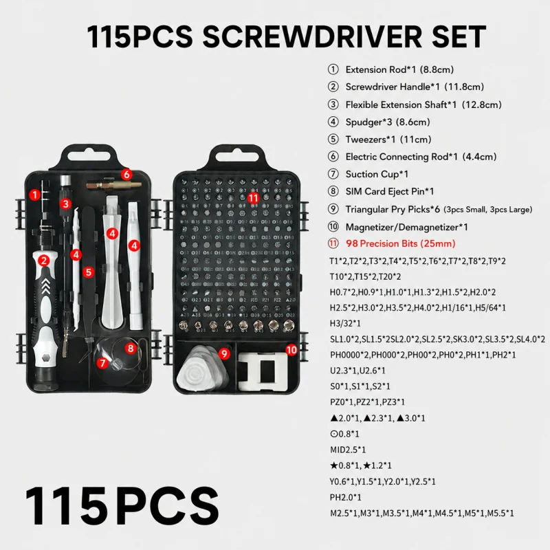 Taşınabilir 115'i 1 Arada Many - Watchmaker Screwdriver incelemesi ve fiyatı