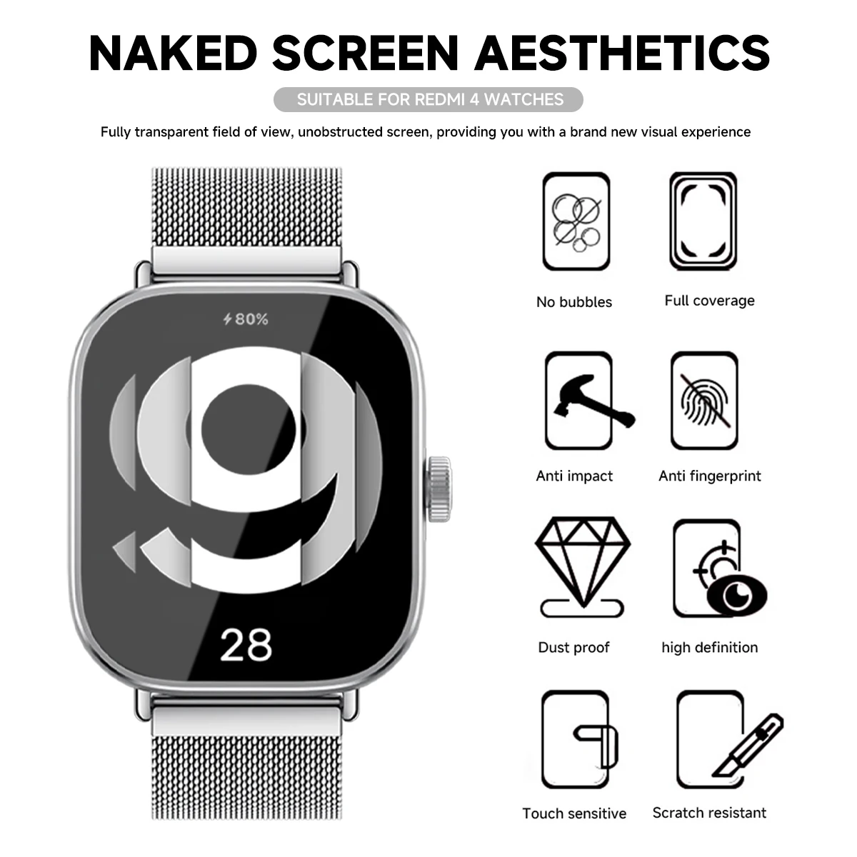 Temperli Cam Xiaomi Redmi için - Smartwatch Watches Xiaomi incelemesi ve fiyatı