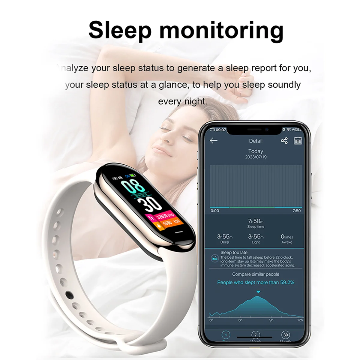 Yeni Orijinal Küçük M8 Band Ak - Smartwatch Sports Watches For Women incelemesi ve fiyatı
